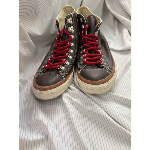 Converse Chuck Taylor Chocolate Brown Leather Hiker Hi Sneakers Sz 8 GS